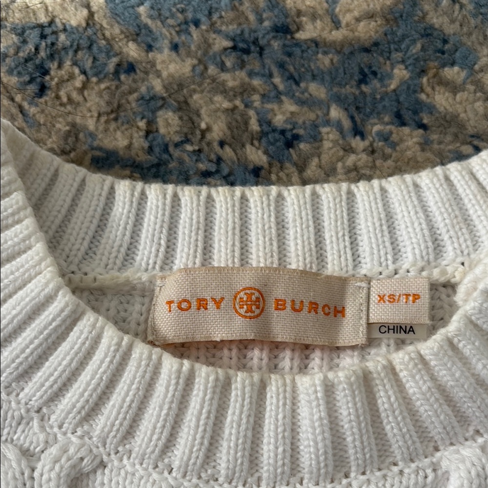 Tory Burch White Cable Knit Sweater - Picture 2 of 11